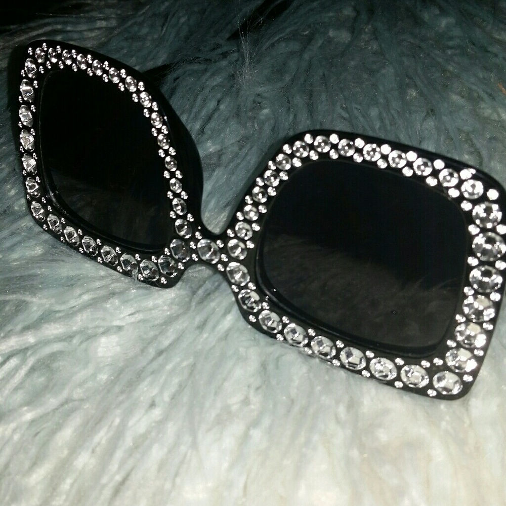 😎*ONE LEFT* Oversized Square Bling Sunglasses New - Picture 2 of 5